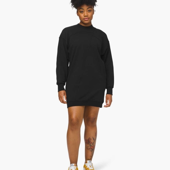 lululemon athletica Dresses & Skirts - NWT Lululemon Broken Beats Sweater BLACK XXS Dress With pockets